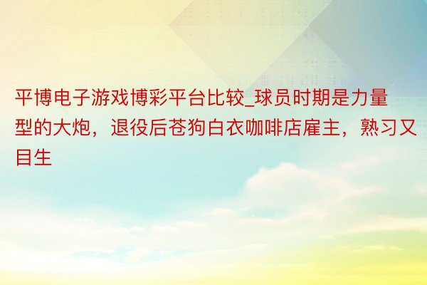 平博电子游戏博彩平台比较_球员时期是力量型的大炮，退役后苍狗白衣咖啡店雇主，熟习又目生