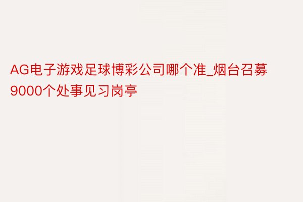 AG电子游戏足球博彩公司哪个准_烟台召募9000个处事见习岗亭