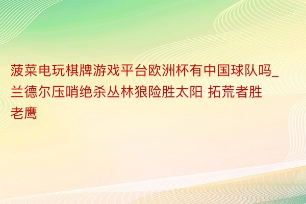 菠菜电玩棋牌游戏平台欧洲杯有中国球队吗_兰德尔压哨绝杀丛林狼险胜太阳 拓荒者胜老鹰